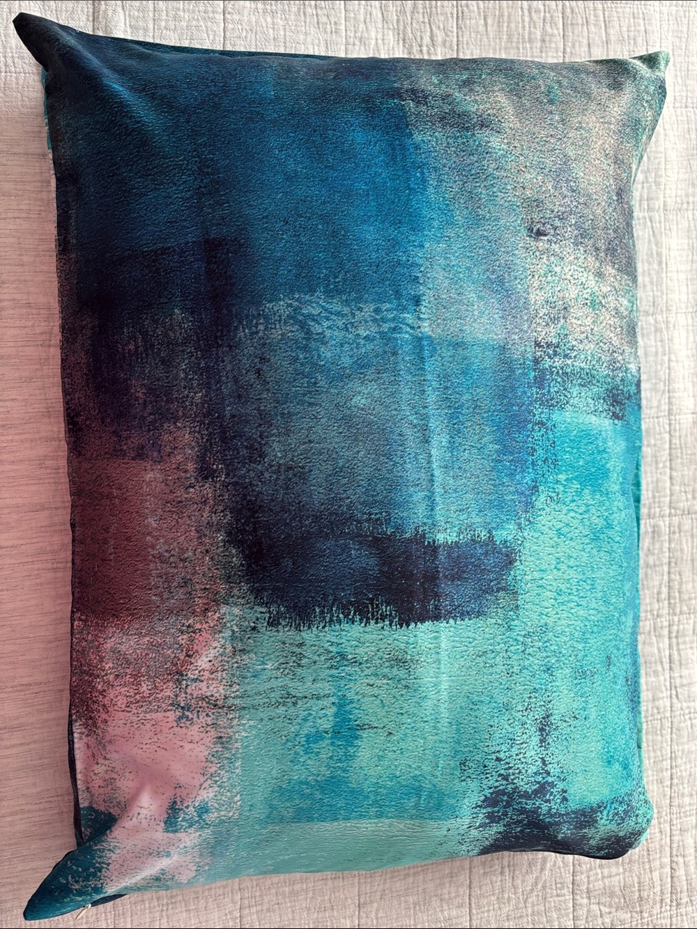 Teal Abstract Satin Pillow Case Set - Home Bedding